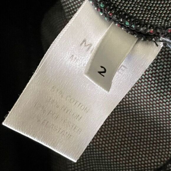 MONSE Pants Womens 2 Black Stretch Denim Ankle Zip Flare Green Side Stripe - Picture 10 of 12